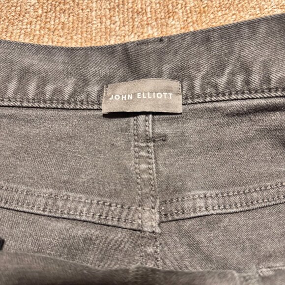 John Elliott Slim Fit Stretch Denim Jeans Faded Black Carbon Mens 34-36 $605 RRP - Picture 12 of 15